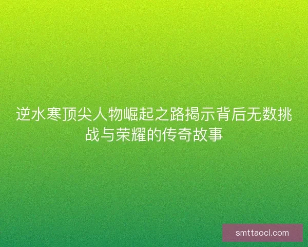 逆水寒顶尖人物崛起之路揭示背后无数挑战与荣耀的传奇故事