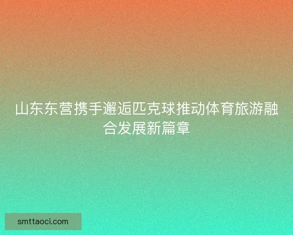 山东东营携手邂逅匹克球推动体育旅游融合发展新篇章