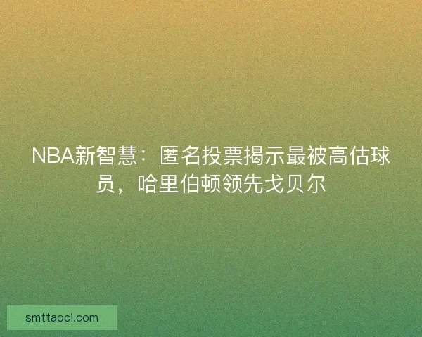 NBA新智慧:匿名投票揭示最被高估球员,哈里伯顿领先戈贝尔 NBA新智慧:匿名投票揭示最被高估球员,哈里伯顿领先戈贝尔